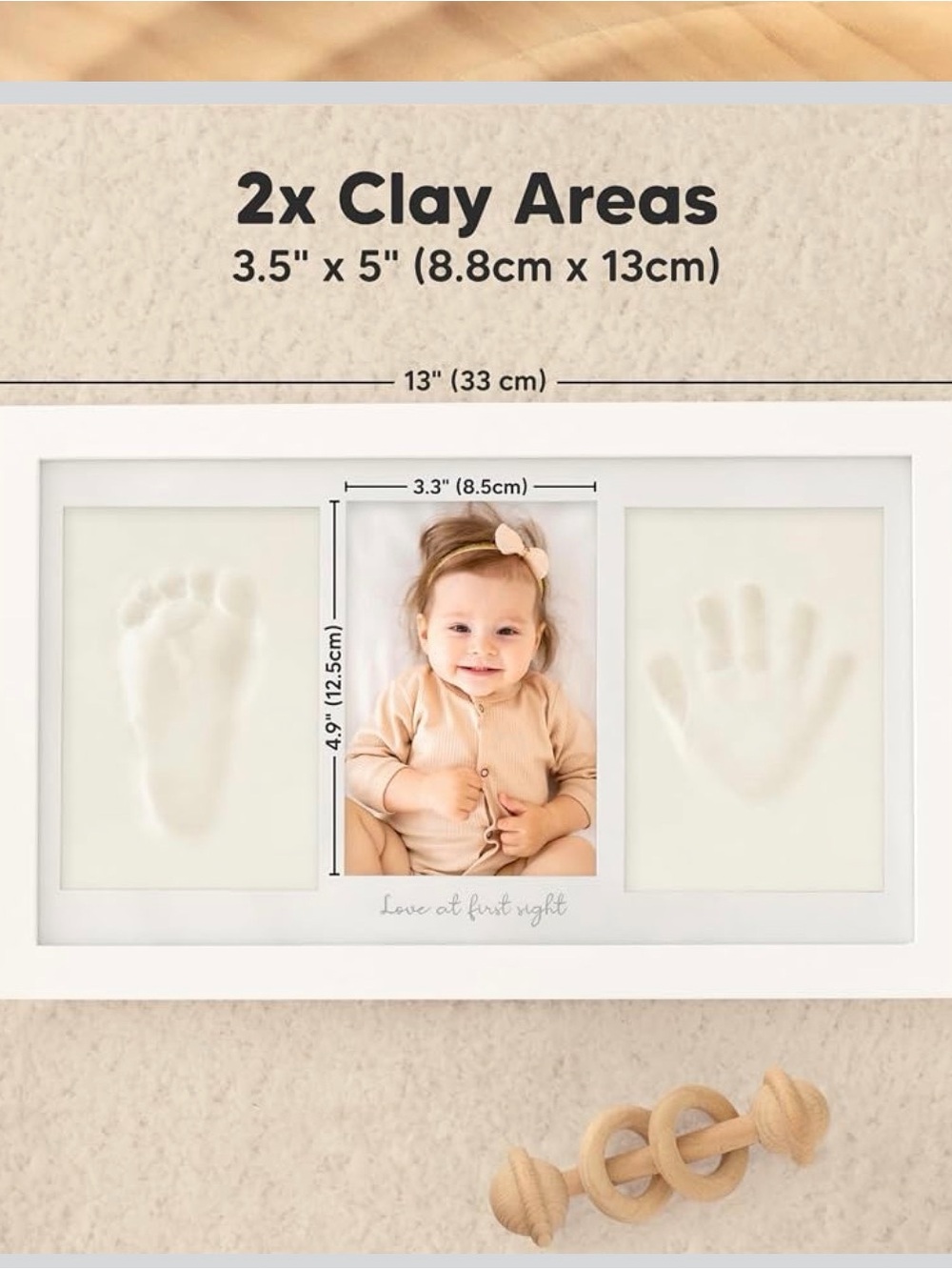 Baby Hand & Footprint Frame - White